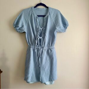 Cotton‎ Gauze Tie Front Romper